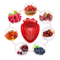 Aardbeien-snijder Slim Duurzaam Keukenhulpmiddel Mini-snijder Roestvrijstalen mes Plastic Fruitgereedschap 7,2 cm