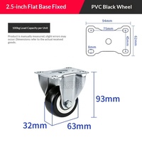 Roue pivotante à frein en PVC chromé légère pour table basse