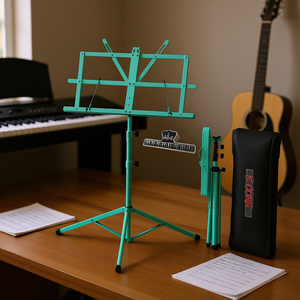 Supporto Musicale Regolabile in Metallo G-Core, Pieghevole e Portatile, per Chitarra e Violino, Uso Desktop, Modello D0100H54NTP - Product Image 2