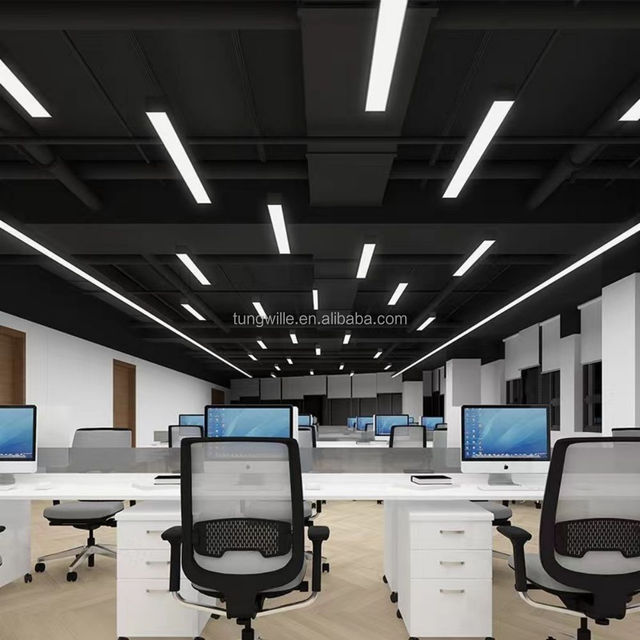 Customized Ceiling Light LED Linear Light Pendent Aluminum Extrusion Profile for Modern Office Industrial & Commercial Use