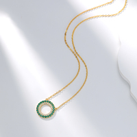 Collier en argent sterling 925 avec zircon, sans nickel, design original minimaliste personnalisé, maillons tendance en or 18 carats