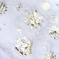 Casquette de Noël personnalisée de haute qualité, écologique, avec motif flocons de neige et nuages estampés or, en peluche, pour adultes et enfants
