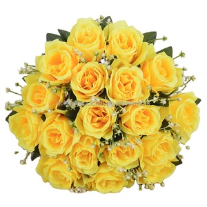 Ramo de <span class=keywords><strong>rosas</strong></span> al por mayor de fábrica, 18 cabezas, amarillo, rosa, blanco, flores artificiales, ramo de <span class=keywords><strong>rosas</strong></span>, ramo de <span class=keywords><strong>rosas</strong></span> - Product Image 1