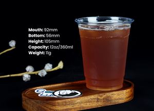 1000 Pack 12 oz Clear Plastic Cups PET Disposable Cold Drinking Cups with Flat or Dome Lids for Ice Cream / <b>Coffee</b> - Product Image 2