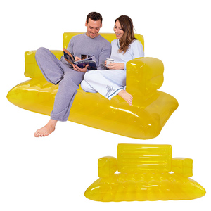 Canapé gonflable double transparent pliable et portable, chaise longue à bulles d'air, canapé gonflable <span class=keywords><strong>en</strong></span> PVC de 0,35 mm pour le camping et le salon - Product Image 1