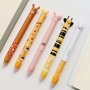 Nieuwe Groothandel Briefpapier Kleurrijke Pennen 0.5Mm 2 Kleuren Kawaii Dier Uitwisbare Gel Inkt Pen Voor Scholieren - Product Image 3