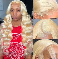 Perruque en cheveux humains vierges brésiliens de qualité supérieure, colorée rose, orange, bleu, rouge, blond 613, longue, avec dentelle frontale et entièrement en dentelle, vente en gros