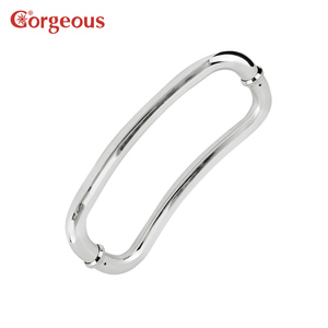 มือจับประตูกระจกแบบดึงสแตนเลสที่ทันสมัยรูปวงรีไร้กรอบสำหรับห้องอาบน้ำฝักบัวอ่างล้างจานหน้าต่างอลูมิเนียมทำจากไม้ SS - Product Image 6