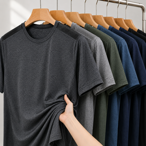 Vêtements de sport pour hommes sur mesure en gros, vêtements de fitness athlétiques, vêtements de jogging, t-shirt de compression à manches courtes pour hommes - Product Image 3