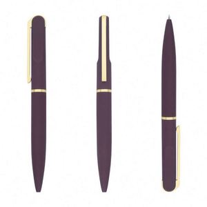 High End Custom Logo Matte Black Ballpoint <b>Pen</b> for Business Office Soft Metal <b>Pen</b> 0.7mm Writing Width Good Texture Rubber Finish - Product Image 6