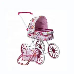 Early Educational Newborn Baby Doll Alloy Plastic Doll Stroller, Travel Bay Indoor Outdoor Girl Play Game Doll Cart Toy