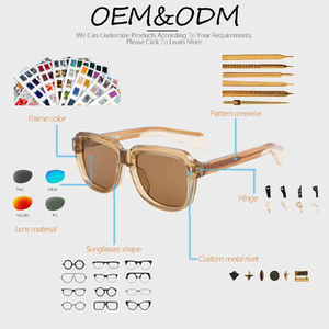 YIYI Retro Round Frame Bones <strong>Rice</strong> Studded Anti-Blue <strong>Light</strong> Men's and Women's Polarized Sunglasses - Product Image 2