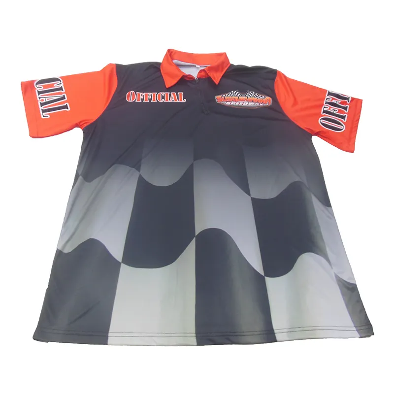 Custom sublimated racing shirt with unlimited logos