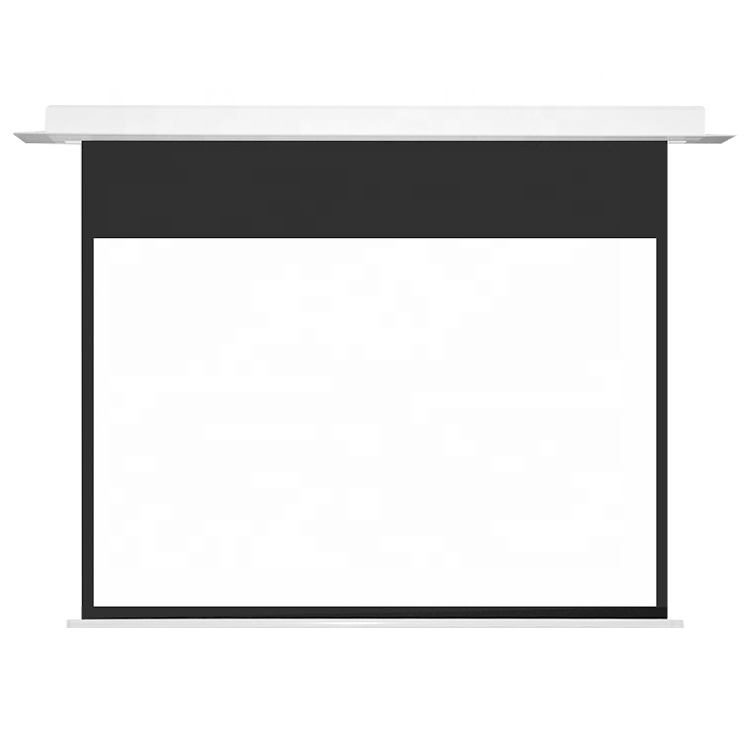 Пользовательский размер, 4K UHD, алюминиевый моторизованный экран проектора, встраиваемый в потолочный проекционный экран