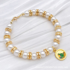 Cuentas espaciadoras de cobre chapado en oro y plata, cuentas redondas de metal con orificio grande para la fabricación de joyería DIY, accesorios para pulseras y collares. - Product Image 4
