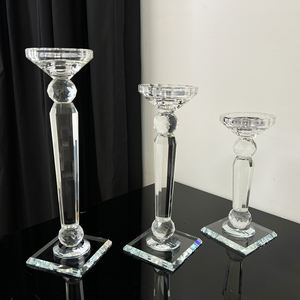 Portacandele di vetro all'ingrosso romantico per la decorazione della tavola di nozze MH-9376 - Product Image 6