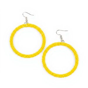 Ring Yellow Bohemian Geometric Design Seed Bead <b>Earrings</b> Bohemian Women's Fashion Dangle <b>Hook</b> Wedding <b>Earrings</b> - Product Image 1