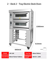 Nouveau Four à Sole Électrique Commercial Automatique 380V à Contrôle de Température Indépendant, 2 Niveaux, 2 Plateaux, pour Produits à Base de Farine, Garantie 1 An