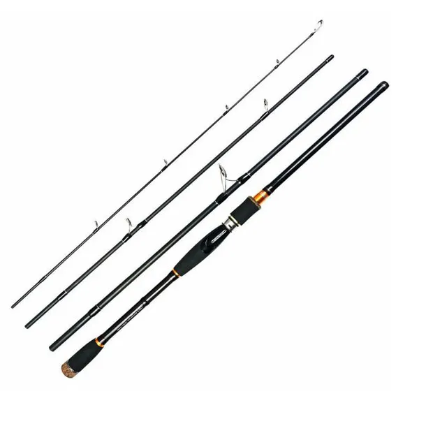 Tcoedm Portable 2.4m 2.7m 3 Metre High Carbon Fiber 4 Sections Pieces Travel Spinning Casting Baitcasting Fishing Lure Rod