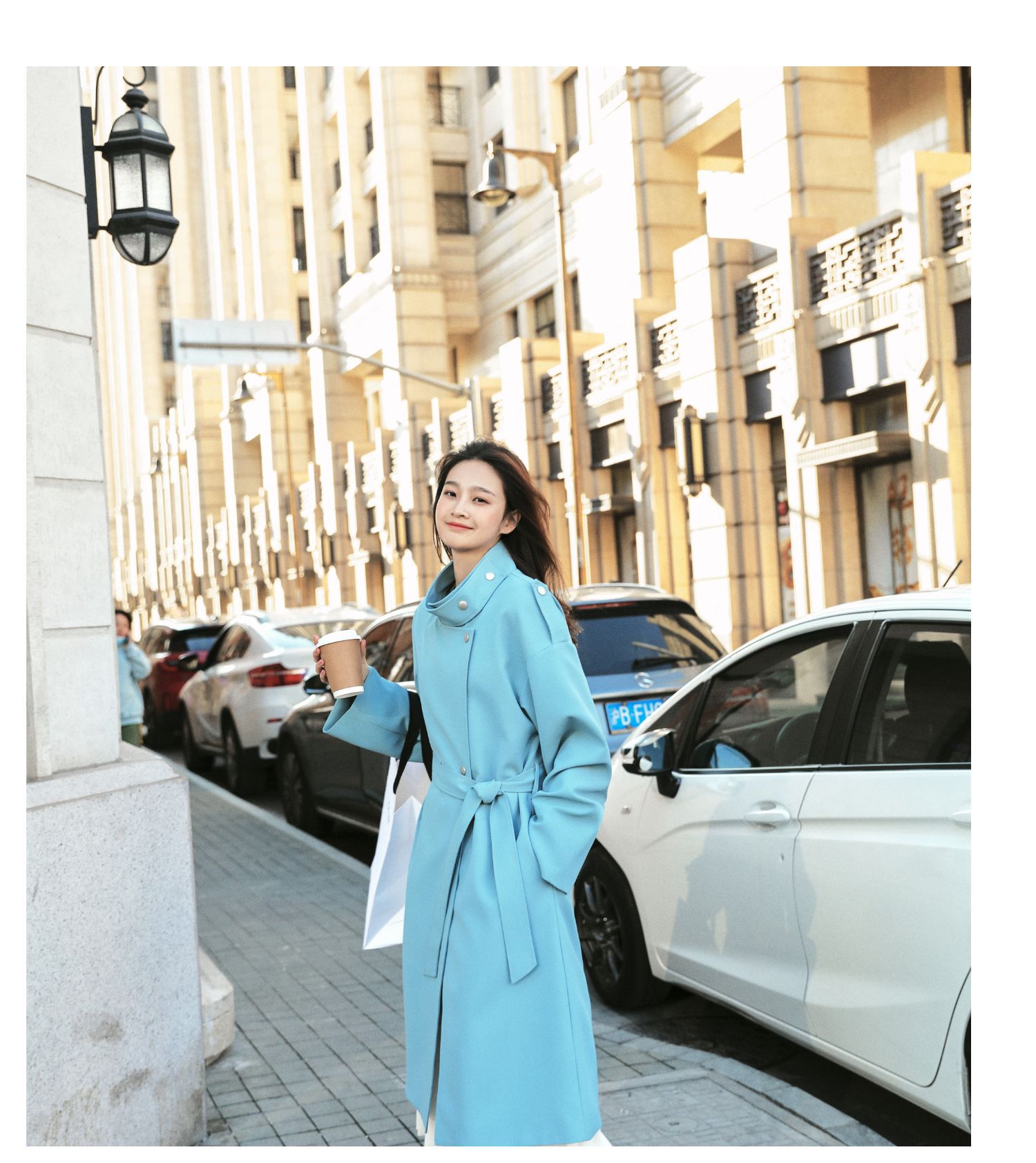 blue trench coat dress See through blue organza trench dress 32 main image 1