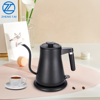 Bouilloire électrique à col de cygne avec bouton mécanique, 1L, protection anti-ébullition à sec, cafetière à bec étroit pour café infusé à la main