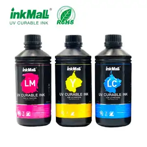 InkMall Adhesi Yang Sangat Baik Uv Dapat Disembuhkan Tinta untuk Ricoh Gen6 Hybrid Tipe Cepat Menyembuhkan