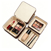 Trousse de Toilette de Voyage en Cuir PU Double Couche Grande Capacité avec Logo Personnalisé, Amovible, Organisateur de Maquillage à Fermeture Éclair avec Séparateurs