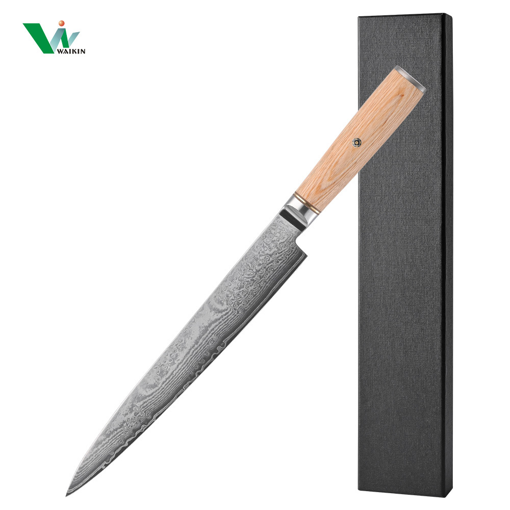 Couteau à trancher 9,5" avec manche en bois de pakkawood jaune