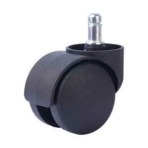 Roulettes pivotantes doubles réglables noires de 55 mm, support en acier avec coupelle de 45 mm en nylon PA, charge de 40 kg pour chaise de bureau et mobilier - Product Image 6