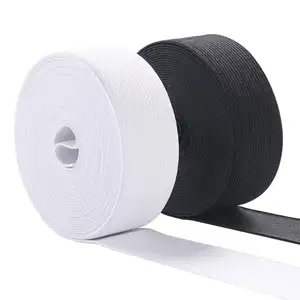 White Black Color Polyester Elastic Waistband Wholesale Custom Knitted Elastic Bands For Garment