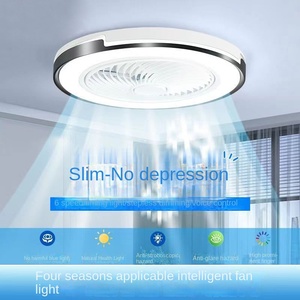 Plafonnier LED à intensité variable avec ventilateur intégré et télécommande, ventilateurs de plafond LED de style moderne - Product Image 3