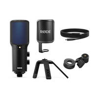 Microphone USB professionnel Rode NT-USB+ - Condensateur léger pour PC, smartphones et appels en conférence - Enregistrement de qualité studio
