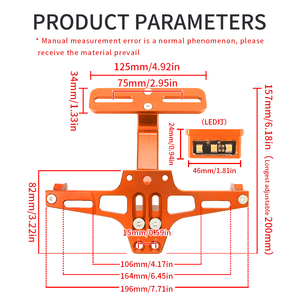 Phụ Tùng Xe Máy Có Thể Điều Chỉnh Nhôm Giấy Phép Tấm Khung Khung Xe Máy Giấy Phép Tấm Chủ Với <span class=keywords><strong>LED</strong></span> Ánh Sáng - Product Image 3