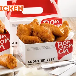 Nóng bán thực phẩm cấp dùng một lần thức ăn nhanh chiên gà bao bì hộp thực phẩm tùy chỉnh cấp Takeaway hộp gà rán