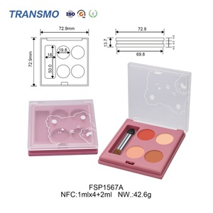 Conteneur cosmétique vide, palette de fards à paupières, boîtes en gros pour poudre de blush, emballage de blush en plastique 1ml*4+2ml - Product Image 2