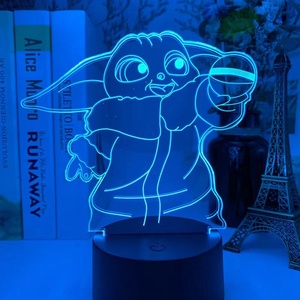 <span class=keywords><strong>Star</strong></span> <span class=keywords><strong>Wars</strong></span> Baby Yoda lampe de nuit 3d Usb 7 couleur lampe de <span class=keywords><strong>Table</strong></span> en acrylique - Product Image 2
