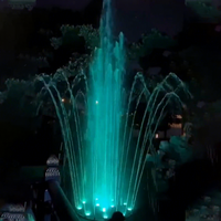 Fuente de Agua Musical para Exteriores con Luces LED RGB, Pequeña, de Acero Inoxidable, DMX512, en Capas, para Paisajes, Comercios, Residencias de Lujo