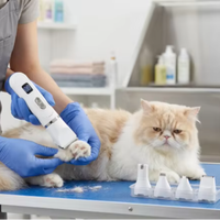 Kit de tondeuse 4-en-1 pour animaux de compagnie avec têtes de rasage et de ponçage pour griffes étroites pour le toilettage complet du corps