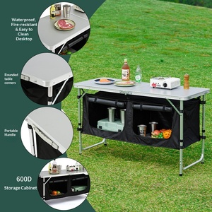 <span class=keywords><strong>Table</strong></span> de camping extérieure - Station de cuisine multifonctionnelle avec rangement pour le camping familial et les fêtes - Product Image 1