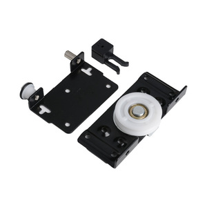 Riel de puerta corredera de metal liso y silencioso para armario, mecanismo de polea contemporáneo sin ranuras con ajuste de altura - Product Image 1