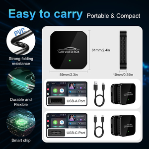 OEM ODM 3 in 1 CarPlay วิดีโอ Ai BOX มัลติมีเดียไร้สายสำหรับเล่น Android รถยนต์อะแดปเตอร์สำหรับ13 TF ช่องใส่ซิมการ์ดแอปเปิ้ล - Product Image 5