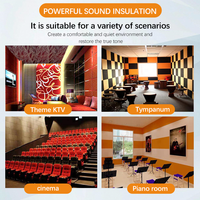Panneau acoustique auto-adhésif en PET, ignifuge et insonorisant, pour la réduction du bruit intérieur dans les cinémas maison, chambres et salons
