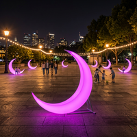 Lampe LED Lune Lumineuse pour Décoration de Jardin, Éclairage d'Ambiance pour Parc Carré, Matériau PE, Lumière Paysagère