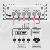 AudioWinner DSP46U Processeur de signal numérique à 6 canaux de classe A/B pour les fonctions audio de voiture Connectivité BT intégrée et égaliseurs