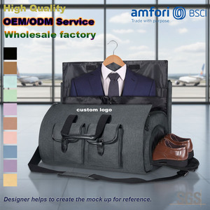 Custom Logo Waterproof Foldable Weekender <strong>Duffel</strong> Bag Travel <strong>Mens</strong> Suit Garment Bag Carry on Leather Garment Duffle Bags Luxury - Product Image 1