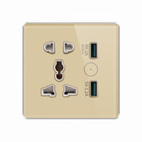 Prise intelligente universelle UE/UK/US Tuya WiFi Zigbee avec interrupteur, charge rapide, 2 ports USB en cuivre, prise hospitalière, télécommande