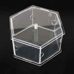 Hình lục giác rõ ràng <span class=keywords><strong>Acrylic</strong></span> món tráng miệng đứng Wedding party centerpieces DIY Khung Ảnh Bánh separators - Product Image 3