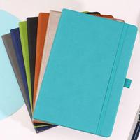 Carnet professionnel en cuir PU A5 personnalisable avec logo et couleur, avec élastique et attache pour stylo, idéal pour le bureau, l'école ou comme cadeau.