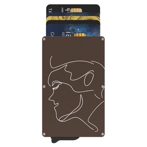 Tarjetero Minimalista de Aluminio con Diseño de Líneas Grabadas con Láser, 4 Pulgadas, Sin Cierre, Bloqueo RFID - Product Image 1