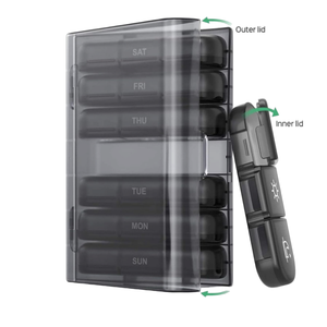 ポータブル<span class=keywords><strong>3</strong></span>日間ウィークリーピルオーガナイザー収納ボックスPCプラスチックケースビタミン魚油サプリメント薬管理用 - Product Image 4